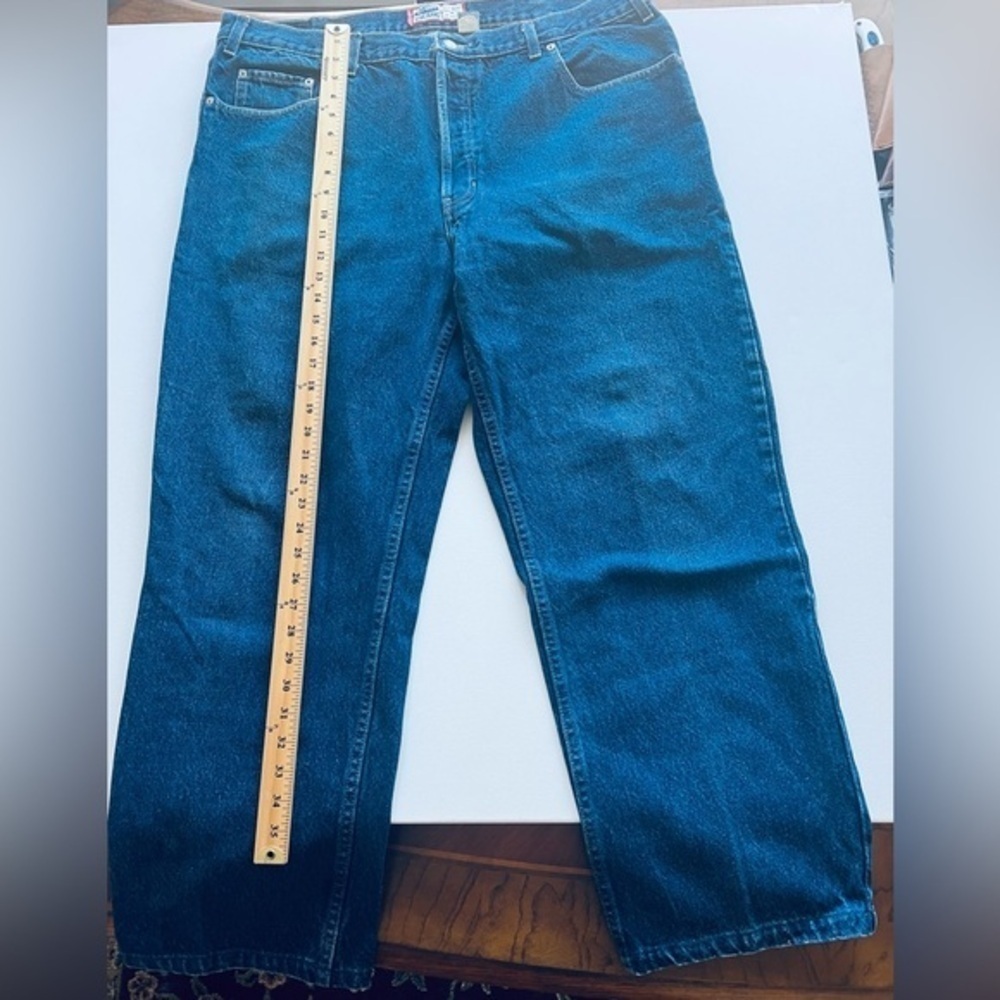 EUC Old Navy Jeans Mens Size 42 X 30 Blue Straight Leg Pants Button Fly 🔥🔥 (C2)
